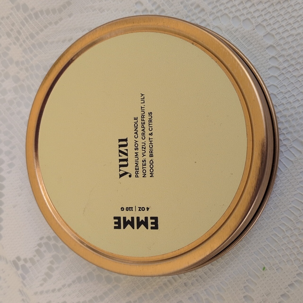 EMME YUZU Premium Soy Candle Tin 4 oz